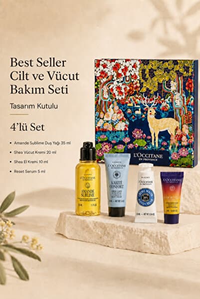 L'Occitane Best Seller Cilt ve Vücut Bakım Seti, Tasarım Kutulu, 4'lü Set