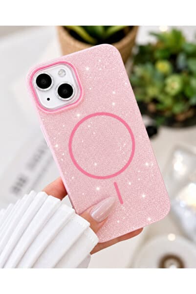 Go Aksesuar Iphone 15 - 14 -13 Uyumlu Glitter MAGSAFE Özellikli Darbe Önleyici Koruyucu Kılıf