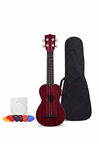 Gonzales 4 Telli Ukulele Ahşap Desenli Bordo Renk