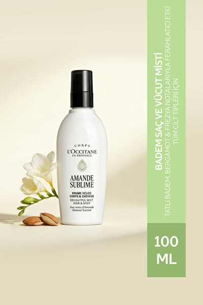 L'Occitane Badem Saç ve Vücut Spreyi - Misti, Tatlı Badem, Bergamot ve Frezya Notaları, 100 ml