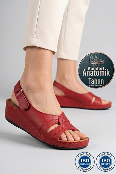 Roy Jones Kadın Ortopedik Anatomik Tabanlı Topuklu Konfor Modeli Anne Orta Yaş Genç Şık Sandalet Terlik