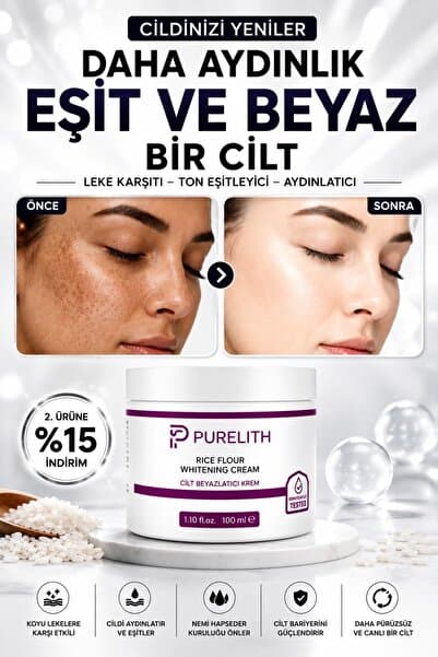 Purelith Cilt beyazlatici koltuk altı diz-dirsek ve cilt tonu eşitleyici ton eşitleyici 30+spf Beyazlatıcı Krem