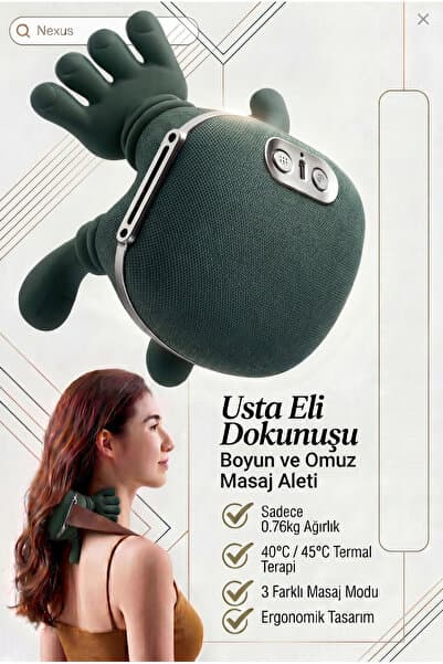 Nexus Mark El Şeklinde Boyun Omuz Masaj Aleti Şarjlı Taşınabilir Derin Yoğurma