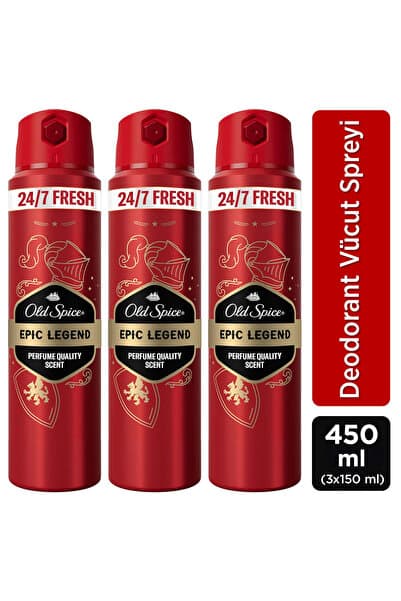 Old Spice Epic Legend Erkek Sprey Vücut Deodorantı 150 ml x3
