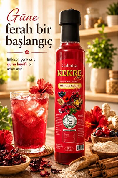 CALMİRA Kekremix 250 ml | Detoks Şurubu | Kekre Şurup | Hibiskus & Psyllium (Karnıyarık) içeren Şurup