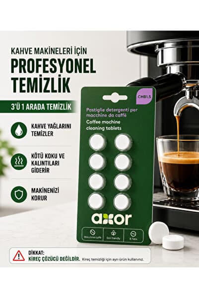 AXOR PHİLİPS CA6704/10 KAHVE MAKİNESİ TEMİZLEYİCİ 8'Lİ TABLET İTALYAN