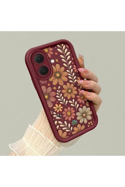 SLIMFELT Tecno Spark Go 2 Uyumlu Yüksek Kaliteli Çiçek Desenli, Düşmeye Dayanıklı Silikon Kılıf