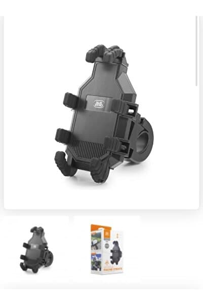 DIGERUI HR92 Gidon Bağlantılı Motosiklet Telefon Tutucu 360 Derece Dönebilen Sarsıntıya Dayanıklı Bisiklet Telefon Sabitleyici - Siyah