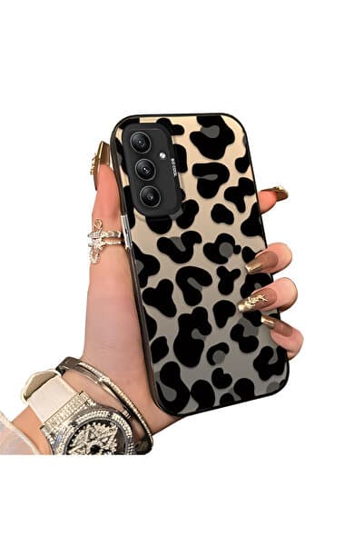 PATTERNOVA Samsung Galaxy A34 Uyumlu Popüler Moda Leopar Silikon Kılıf, Kolayca Takıp Çıkarılabilir Tasarım