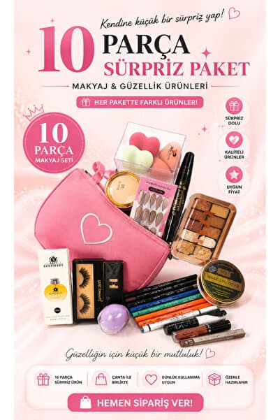 MAQYA KOZMETİK KADINLARA ÖZEL 10 FARKLI ÜRÜN Makyaj Seti/far/maskara/ruj/makyaj fırçası/eyeliner