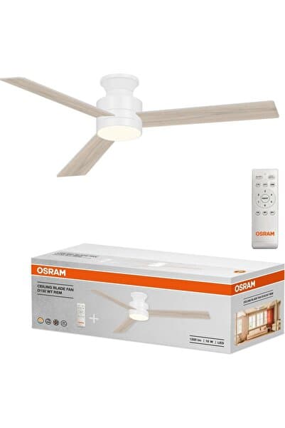 Osram Ceiling Blade Fan 18W 3 Kanatlı Beyaz Kumandalı Tavan Vantilatörü 18w+38w