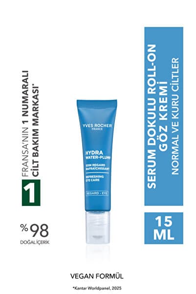 Yves Rocher Serum Doku Göz Kremi-Hyaluronik Asit, At Kestanesi-HydraWaterPlump Nemlendirici Botanik Kompleks 15M