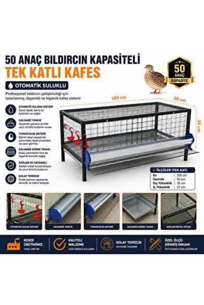 kanatlımalzemeleri Bıldırcın kafesi Metal 50-60 Anaç otomotik suluk yemlik yumurta eğilimli