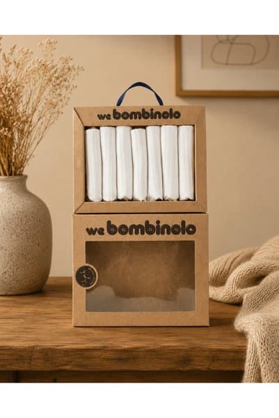 The TWO Bebek Ağız Mendili Beyaz Renk Müslin Bez Yıkanabilir Emici Mendil - Renk Seçenekli