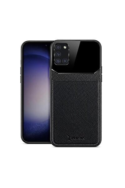 Dara Aksesuar Samsung Galaxy A31 Uyumlu Kılıf Zebana Lens Deri Kılıf Siyah