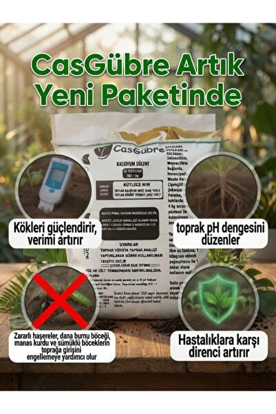 CasGübre Toprak Düzenleyici, Suda Çözülebilen Kalsiyum Sülfat Gübresi 1 Kg