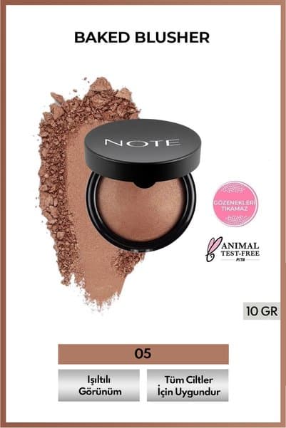 Note Cosmetics Baked Blusher Işıltılı Fırınlanmış Toz Allık - 05 Mocha Taste