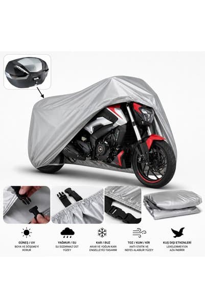 CoverPlus Bajaj Dominar Motorsiklet Brandası Motor Örtüsü Arka Çanta Uyumlu