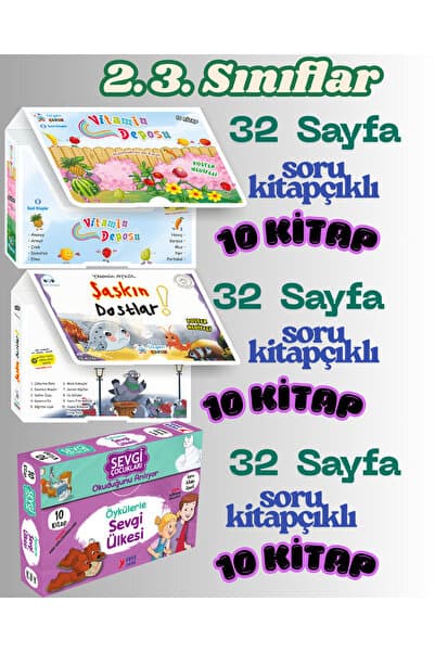 Üçgen Çocuk 2. 3. Sınıf Okuma Hikaye Masal Kitabı Seti - 30 kitap-okudugunu anlama seti - soru kitapçıklı-