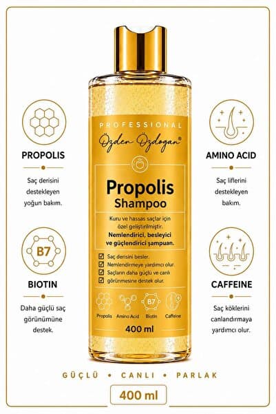 ÖZDEN ÖZDOĞAN Nemlendirici Besleyici Güçlendirici Propolis Şampuan - 400 ml