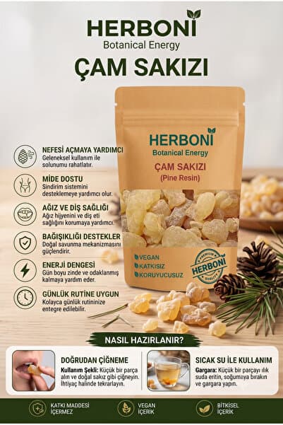 HERBONİ Çam Sakızı 100gr, Doğal ve Katkısız