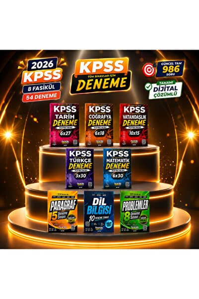 Peramila Yayıncılık 2026 KPSS GYGK Tüm Dersler 8 Fasikül 54 Deneme QR Çözümlü (5 Branş + Paragraf + Dil Bilgisi + Problemler)