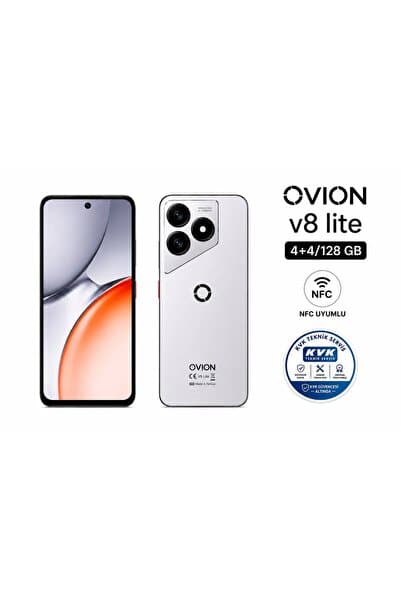 OVİON V8 Lite 4+4GB Ram 128GB Hafıza NFC Gümüş (Ekran Koruyucu+Kılıf Hediyeli) Türkiye Garantili