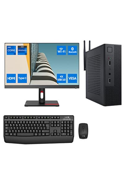 TURBOX Mini-113 i5 7400 8GB Ram 256GB M2 NVMe SSD 23.8 inç FHD Monitör Kurumsal Ofis Mini PC