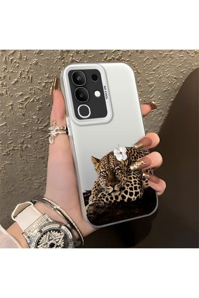 ARTISHELL Vivo Y29 4G Uyumlu Çiçek ve leopar desenli, trend, hafif lüks telefon kılıfı