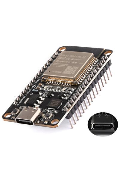 Genel Markalar ESP32 DevKit 30 Pin WROOM-32 Type-C – WiFi + Bluetooth Geliştirme Kartı (CP2102, 4MB) Arduino IoT Modülü