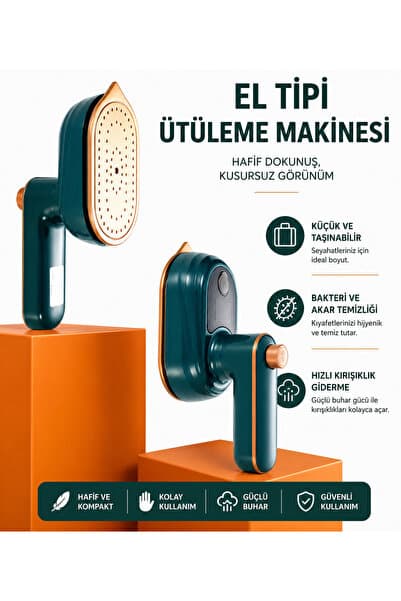 qubitech Mini El Tipi Buharlı Ütü – Taşınabilir Seyahat Ütüsü – Kompakt Tasarım