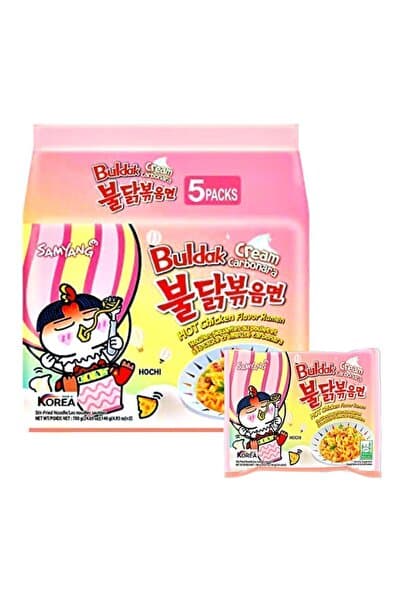 samyang Creamy Carbonara Buldak Hot Chıcken Flavor Ramen 135 gr 5 adet