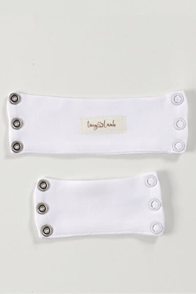 tinylamb Bebek Bodysuit Beyaz Renk Uzatma Aparatı 2 Adet (Kısa ve Uzun) %100 Pamuk (9.5mm çıtçıtlı)