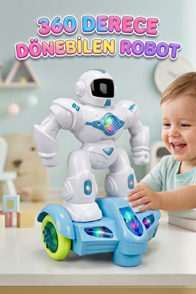 Tıfıl Toys Scooterlı 360 Derece Dönebilen Işıklı, Müzikli ve Hareketli Eğitici Oyuncak Robot