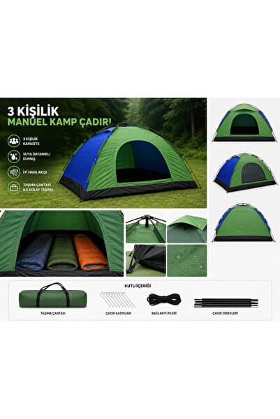 MAKAMP 3 Kişilik Kompakt Kamp Çadırı Manuel Kurulum