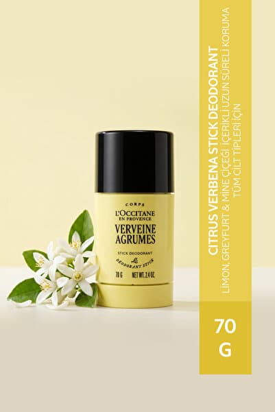 L'Occitane Citrus Verbena Stick Deodorant, Unisex, Mine Çiçeği, Limon ve Greyfurt Özlü, 70 g