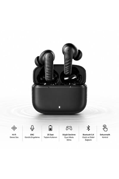 TARÇIN Teknomie T8 Bluetooth Kulaklık 4 Mikrofonlu Hi-Fi Stereo Ses ENC Mikrofon Düşük Gecikme 35 Saat Kullanım