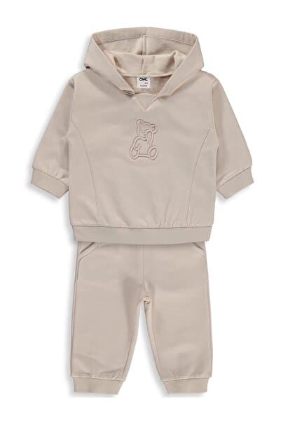 Civil Baby Teddy Baskılı 6-18 Ay Takım - Bej