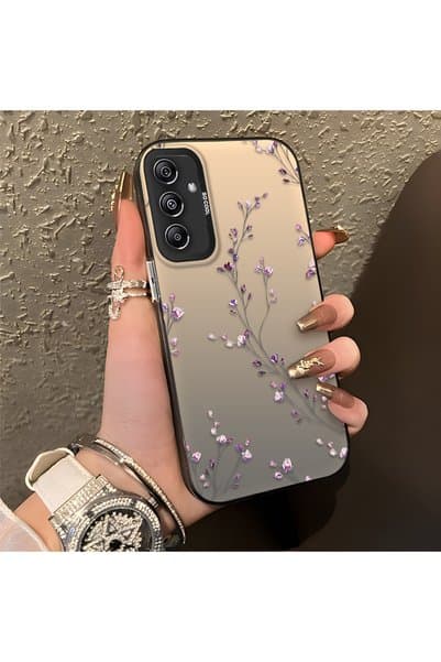 SLIMFELT Samsung Galaxy A24 Uyumlu Güzel Çiçek Baskılı, Sade ve Şık, Şok Emici Silikon Kılıf