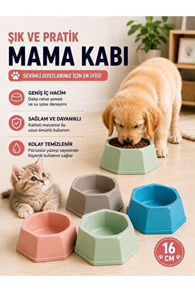 HAYHAYPETSHOP 16 CM Kedi Köpek Mama Kabı Geniş Hazneli Su ve Mama Kabı – Dayanıklı Kolay Temizlenebilir Evcil Hayvan Kabı