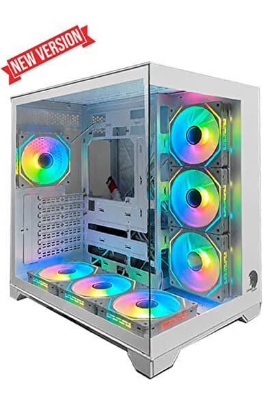 Robust Premium 7x RGB Fanlı USB 3.0 TYPE-C Gaming Bilgisayar Kasası Beyaz