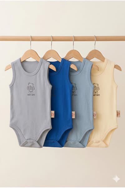 Baby Nife %100 organik pamuklu çıt çıtlı body zıbın / bebek atlet /4 'lü çıtçıtlı zıbın