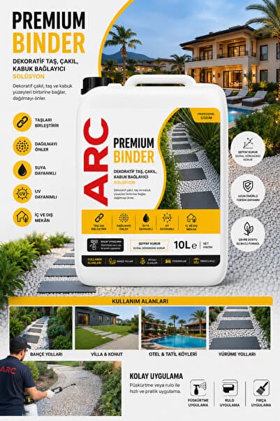 ARCMARİN KİMYA VE DENİZCİLİK HIRDAVAT Dekoratif Amaçlı Taş, Çakıl Ve Kabuk Bağlayıcı peyzaj düzenleyici Stone Glue Solüsyon
