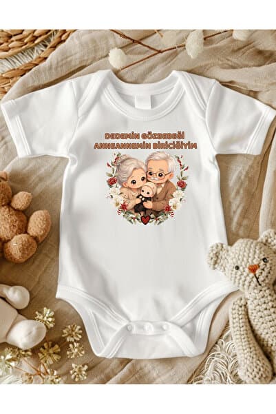 lupi Dedemin Gözbebeği Anneannemin Biriciğiyim Yazılı Unisex Bebek Zıbın