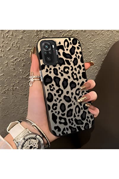 CHICASELUX Redmi Note 10 4G/Note 10S Uyumlu Yüksek kaliteli siyah leopar telefon kılıfı, darbeye dayanıklı