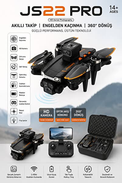Happy Owl Katlanabilir Akıllı Drone – Çift Kamera, Engelden Kaçınma ve Optik Akış Destekli Drone