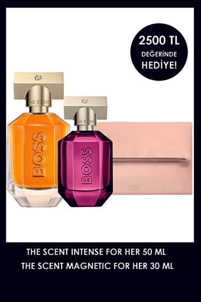 BOSS The Scent Intense For Her 50 ml Parfüm & The Scent Magnetic for Her 30 ml Parfüm+ Çanta