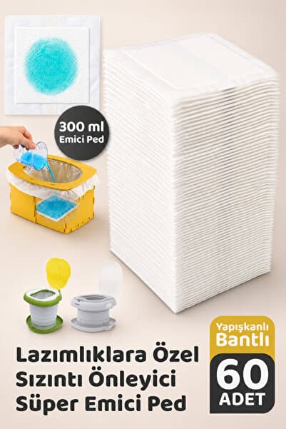 Guqqo Lazımlık Poşeti Sızıntı Önleyici Ped, 300ml Sıvı Emici, 60 adet, Bantlı
