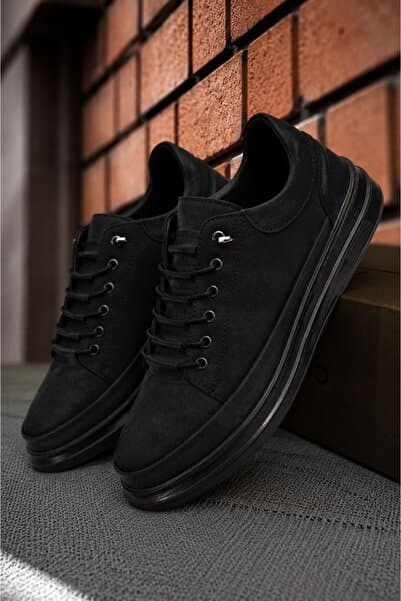 MY GROSS SHOES Siyah Ortopedik İç Taban Akıllı Bağcıklı Erkek Spor Sneaker