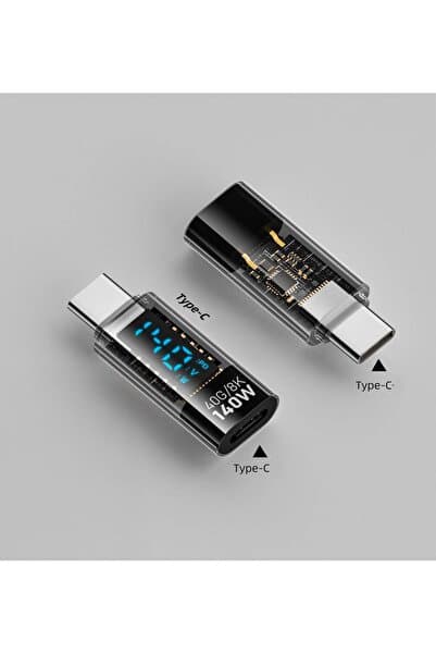 silabor Type-C U Şekil Dirsek Adaptör PD140W Dijital Ekran 40Gbps Thunderbolt 3 Erkekten Dişiye Dönüştürücü